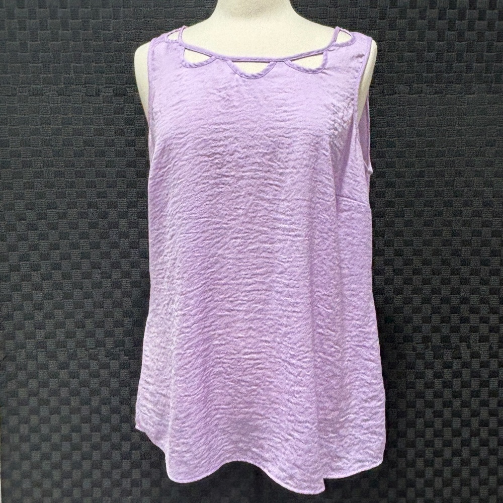 Cabi Lavender Cut-Out Tunic Tank